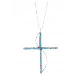 Navajo Sterling Silver Turquoise Cross Necklace