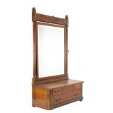 Ca. 1890 Oak Gentleman's Dresser w/ Beveled Mirror