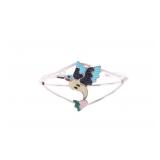 Zuni Tamara Pinto Hummingbird Inlay Cuff Bracelet