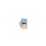 Navajo H. Tsosie Sterling Elk Ivory Turquoise Ring