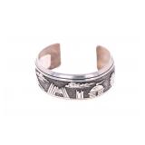 Navajo Tommy Singer Sterling Storyteller Bracelet