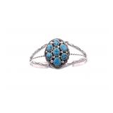 Navajo Sleeping Beauty Turquoise Cluster Bracelet