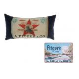 Fitger's Brewing Advertising Pillow and Metal Sign