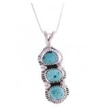 Navajo C.C. Tsosie Sterling & Turquoise Necklace
