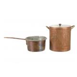 19th-Century Copper Dovetail Cooking Pot Pair