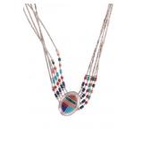Navajo Sterling Silver Multistone Inlay Necklace