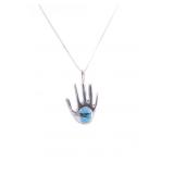 Navajo M. Yazzie Hand Effigy Turquoise Necklace