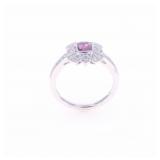 Rare Kashmir Pink Sapphire & Diamond Ring