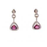 Rhodolite Garnet & Diamond 14K Gold Earrings