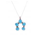 Navajo AR Yaz Sterling & Turquoise Necklace