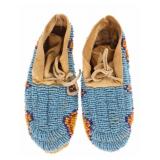 Early Sioux Ceremonial Beaded Child's Moccasins