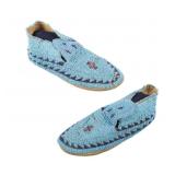 c.1870's Gros Ventre Fully Beaded Moccasins - Mont