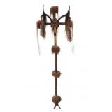 Apache Nation Deer Skull & Tacked Medicine Staff