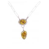 Navajo J. Begay Bumblebee Jasper Sterling Necklace
