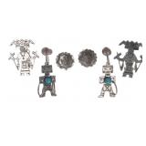 Navajo Sterling Silver Kachina Man Earrings