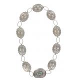 Navajo Sterling, Turquoise & Nickel Concho Belt