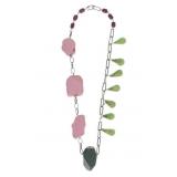 Watermelon Party Multistone Silver Necklace