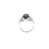 4.01ct Indicolite Tourmaline VS2 Diamond Ring