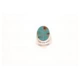 Navajo Wilbert Grey Cripple Creek Turquoise Ring