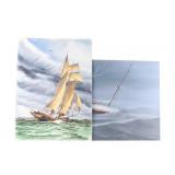 Original Signed Paul Krapf Seascape Paintings (2)