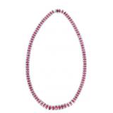 RARE GIA 46.32ct Burmese Ruby VS2 Diamond Necklace