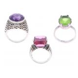 Vintaqge Sterling Silver Multistone Rings