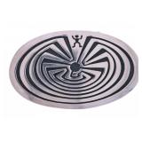 Hopi "Man in the Maze" Old Pawn Silver Buckle RARE