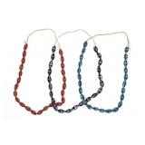 Venetian Lampwork Bicone Trade Bead Necklaces (3)