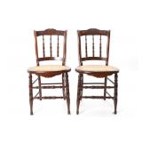 Walnut East Lake Cane Woven Chairs c. 1920