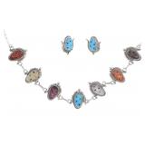 Zuni Tracy Bowekaty Silver Corn Necklace & Earring