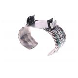 Vintage Pawn Zuni Chip Turquoise & Coral Cuff 1970