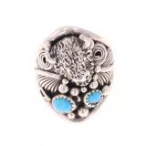 Navajo D. Martinez Buffalo Head Ring - Signed