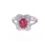 GIA 1.36ct Spinel VS1 Diamond Platinum Ring