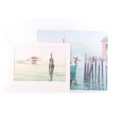 Original Signed Paul Krapf Seascape Paintings (2)