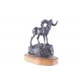 Signed Original Gary Schildt Bronze Ram Sculpture
