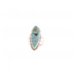 Zuni Sterling Silver Dry Creek Turquoise Ring