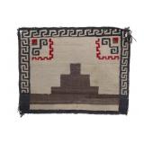 Navajo Shiprock Greek Hooked Border Saddle Blanket