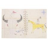 RARE 1890 Ghost Dance Plains Ledger US 7th Cavalry