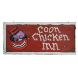 Coon Chicken Inn Metal Sign, ca. 1920s-1950s