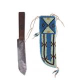Lakota Sioux Beaded Sheath & Wild West Show Knife