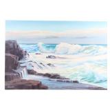 Original Signed Paul Krapf Crashing Surf Paintings