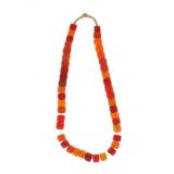 19th C EXOTIC Cylindrical Tomato Trade Necklace