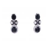 Sapphire VS2 White Diamond 18k Gold Earrings
