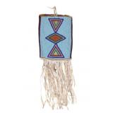 19th-C. Crow Apsaalooke Beaded Signal Mirror Case