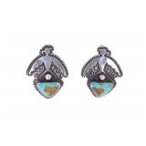 Navajo Randy Begay Sterling Turquoise Earrings