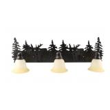 Rustic Moose & Pine Three Light Vanity Fixture