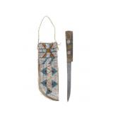 19th-Century Kiowa Beaded Sheath & Trade Knife
