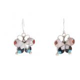 Zuni J. Dishta Sterling Silver Butterfly Earrings
