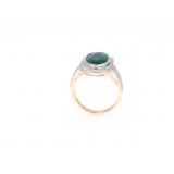 2.54ct Emerald VS2 Diamond 14k Two Tone Gold Ring