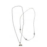 Navajo Sterling Silver Globe Bead Necklace Pair
